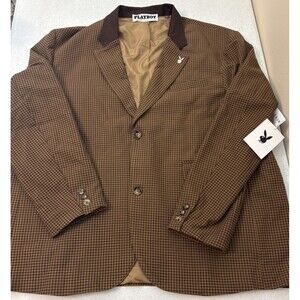 Men’s Pacsun Playboy Sport Coat Chocolate And Tan Houndstooth SIZE XL